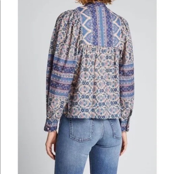 SEA New York Verbena Floral-print Fil Coupé Cotton-blend Voile Blouse - Picture 2 of 5